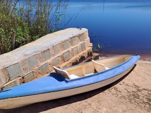 Canoe on the lagoon